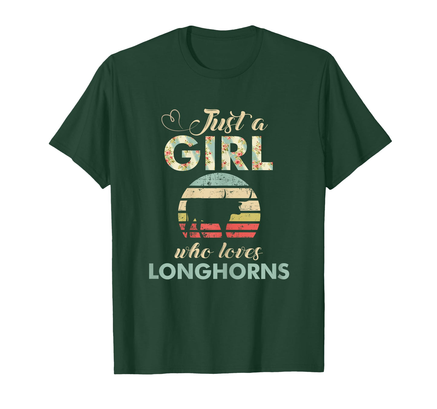 Just a Girl Who Loves Longhorns Retro Texas Longhorn T-Shirt
