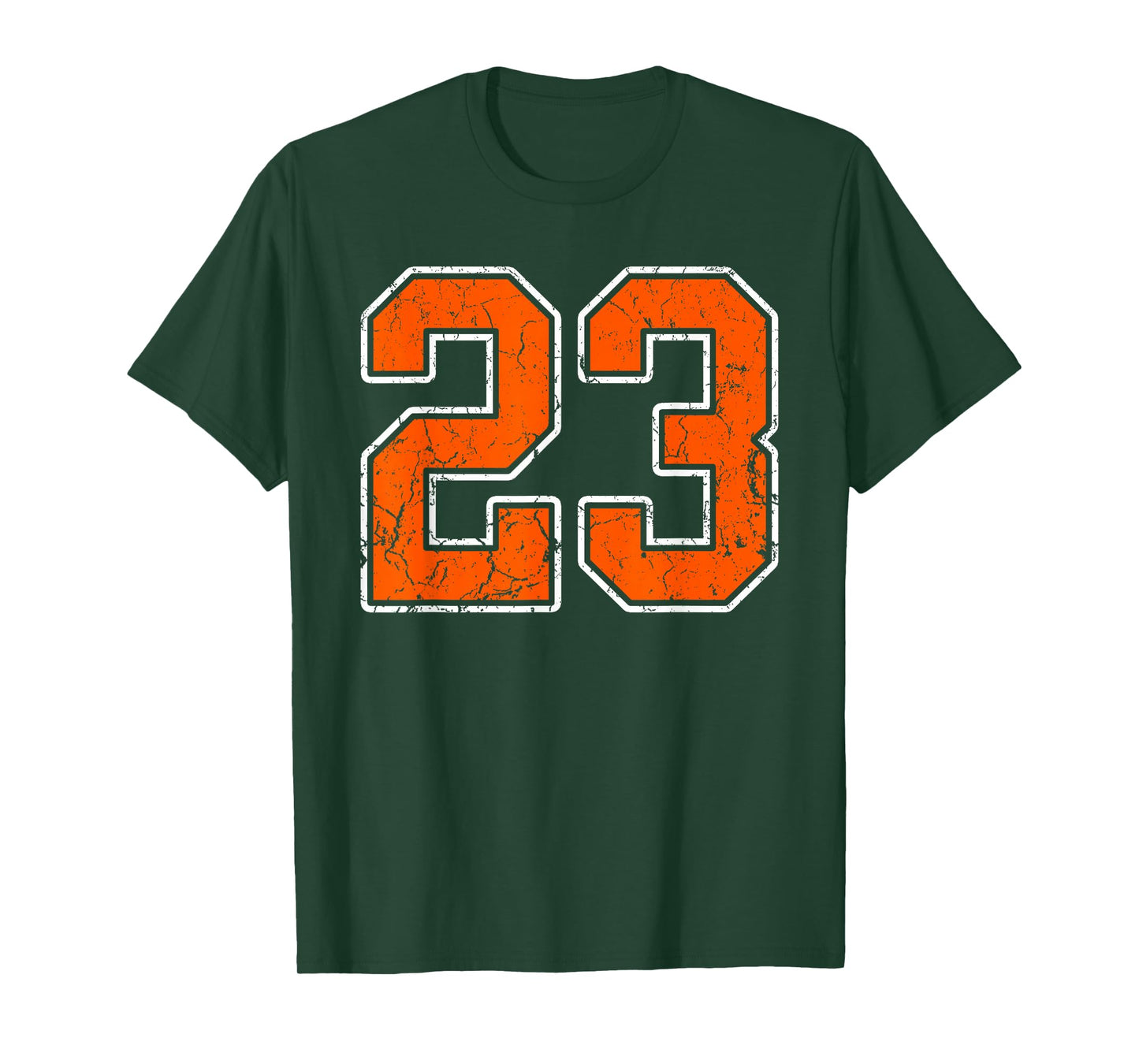 Distressed Orange White Number 23 Jersey Player Uniform #23 T-Shirt