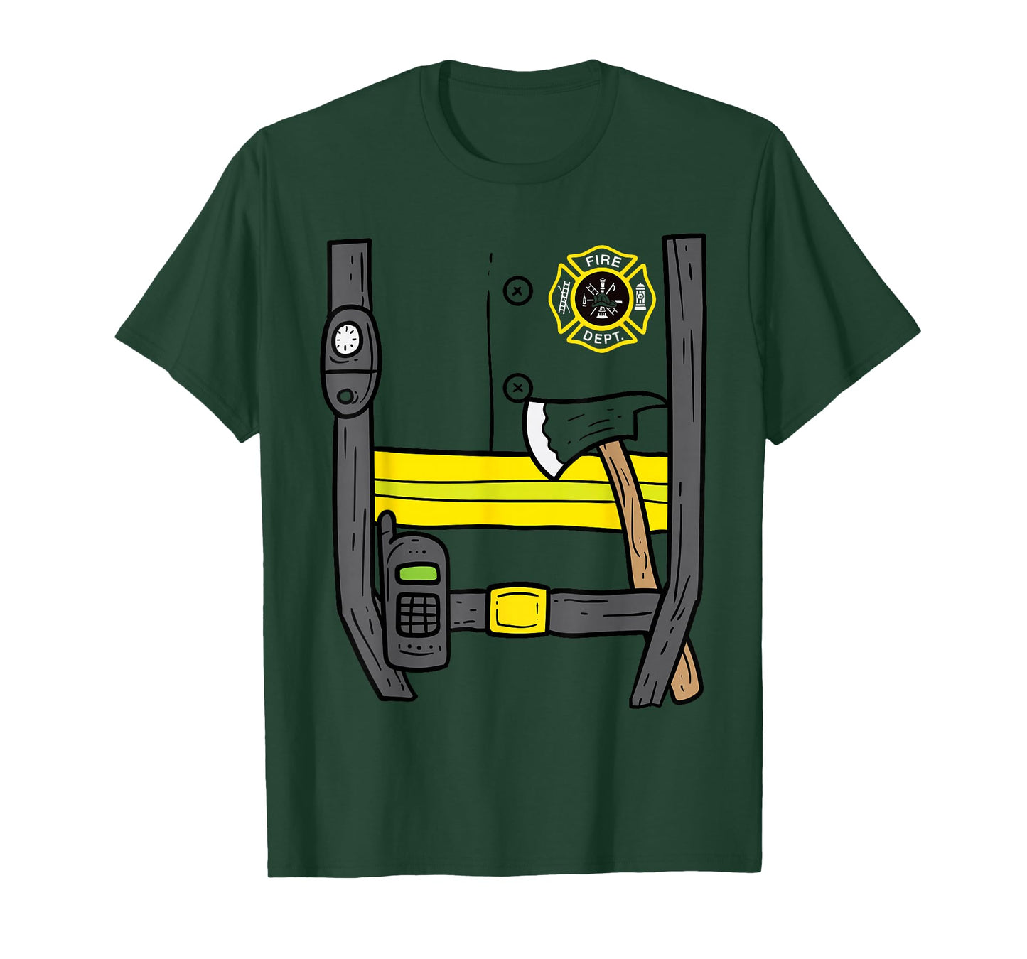 Firefighter Fireman Easy Lazy DIY Halloween Costume Boys T-Shirt
