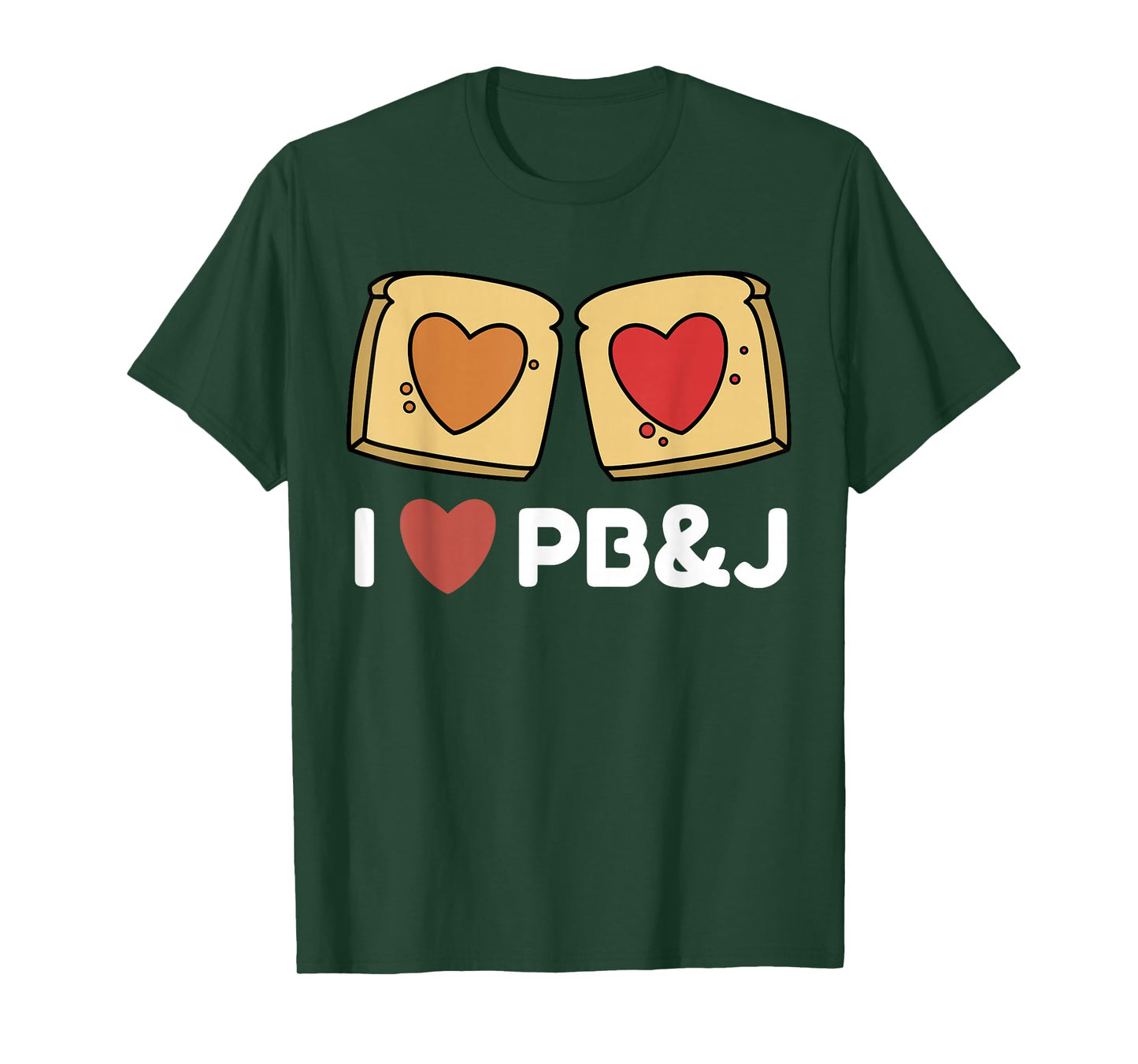 I Love PB&J T-shirt Peanut butter and jelly sandwich hearts T-Shirt