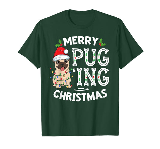 Merry Pugging Christmas Dog Santa Pug Xmas Boys Pugmas T-Shirt