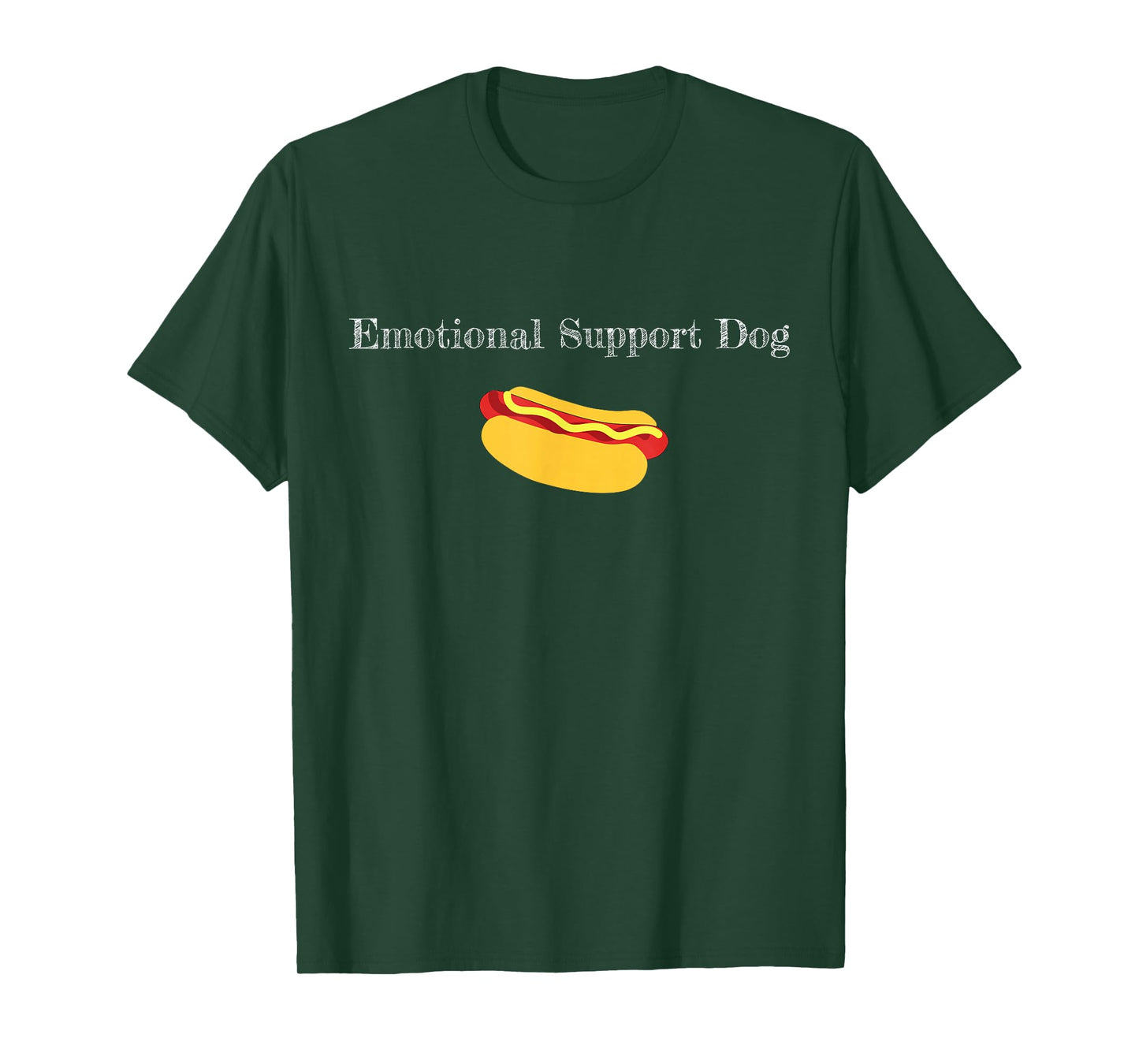 Emotional Support Dog Funny Hot Dog Play On Words T-Shirt