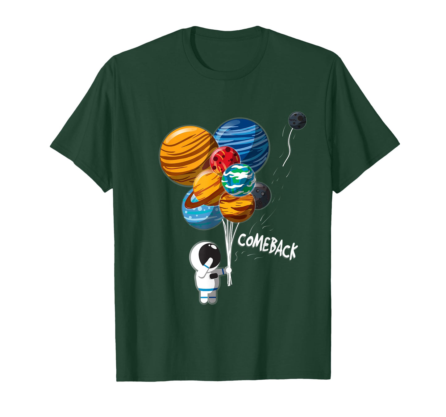 Astronaut Balloon Planets Pluto Outer Space Traveler T-Shirt