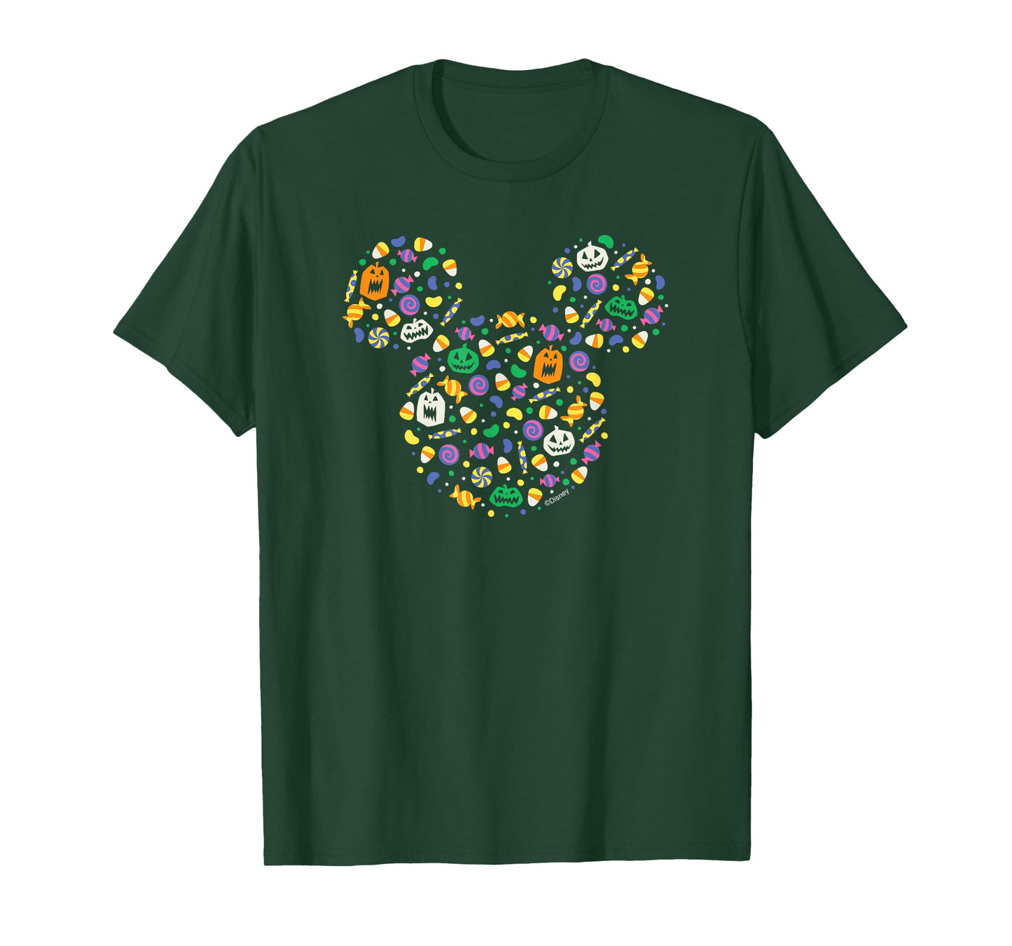 Disney Mickey Mouse Halloween Head Icon Pumpkins and Candy T-Shirt