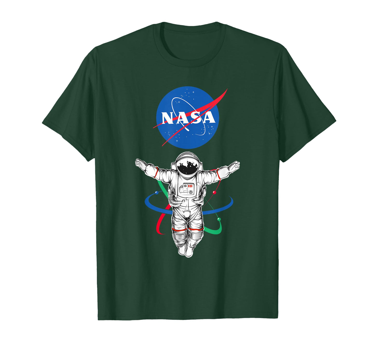 Major Future NASA T-Shirt - Unisex-Adults, Black, Small, Short Sleeve, Cotton/Polyester, Astronaut Atom NASA Theme
