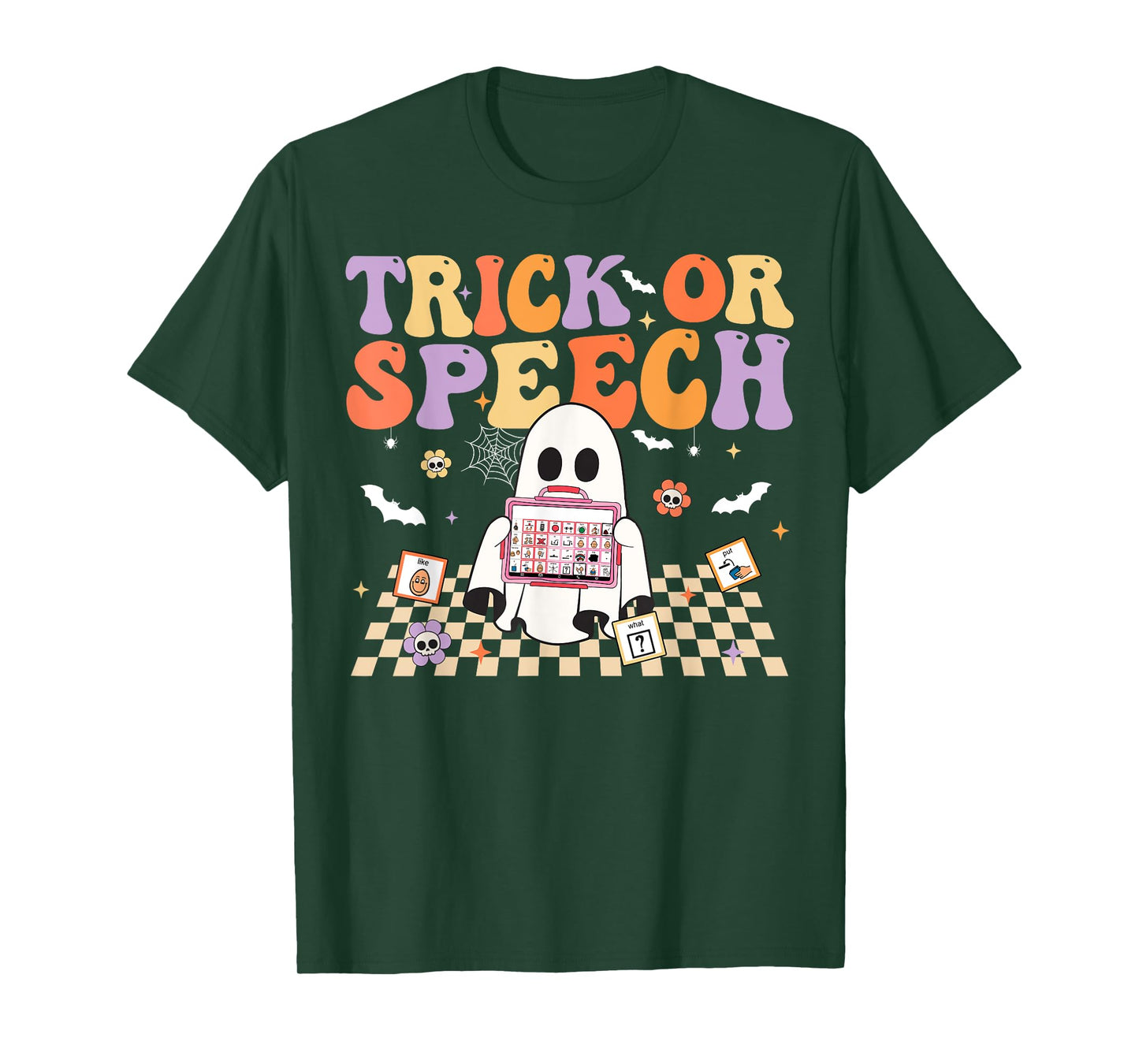 Trick or Speech Retro SLP Halloween Speech Therapy T-Shirt