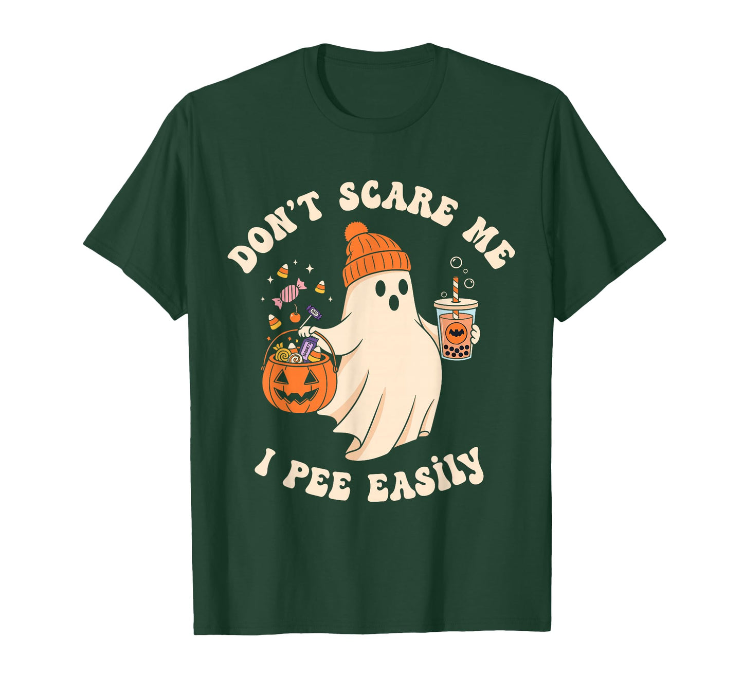 Pregnant Ghost Trick Or Treat Dress Lazy Halloween Costume T-Shirt