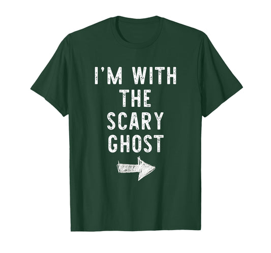 I’m with The Scary Ghost Funny Halloween Couple Costume T-Shirt