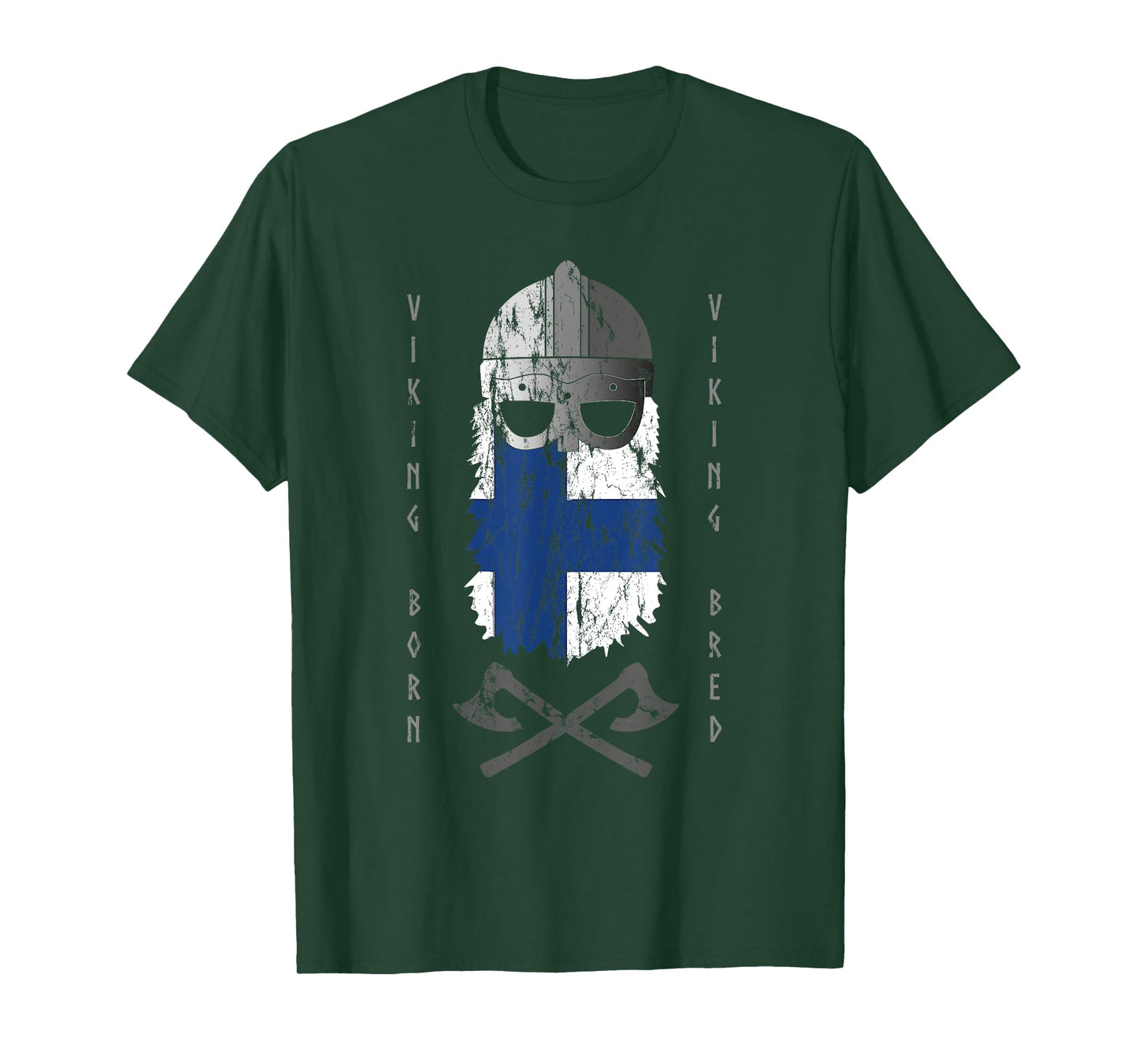 Finland Viking T-Shirt Finnish Warrior with Helmet and Axes