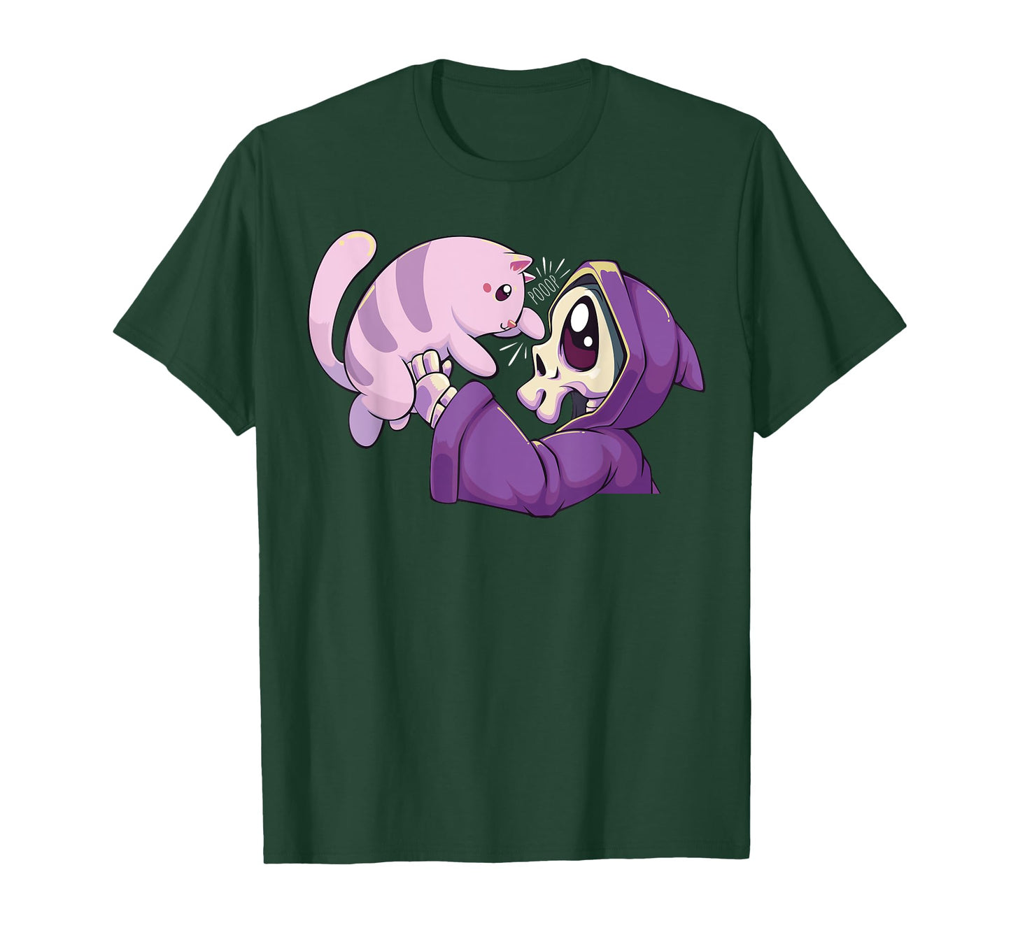 Pastel Goth Kawaii Reaper and Cat T-Shirt for Men Women