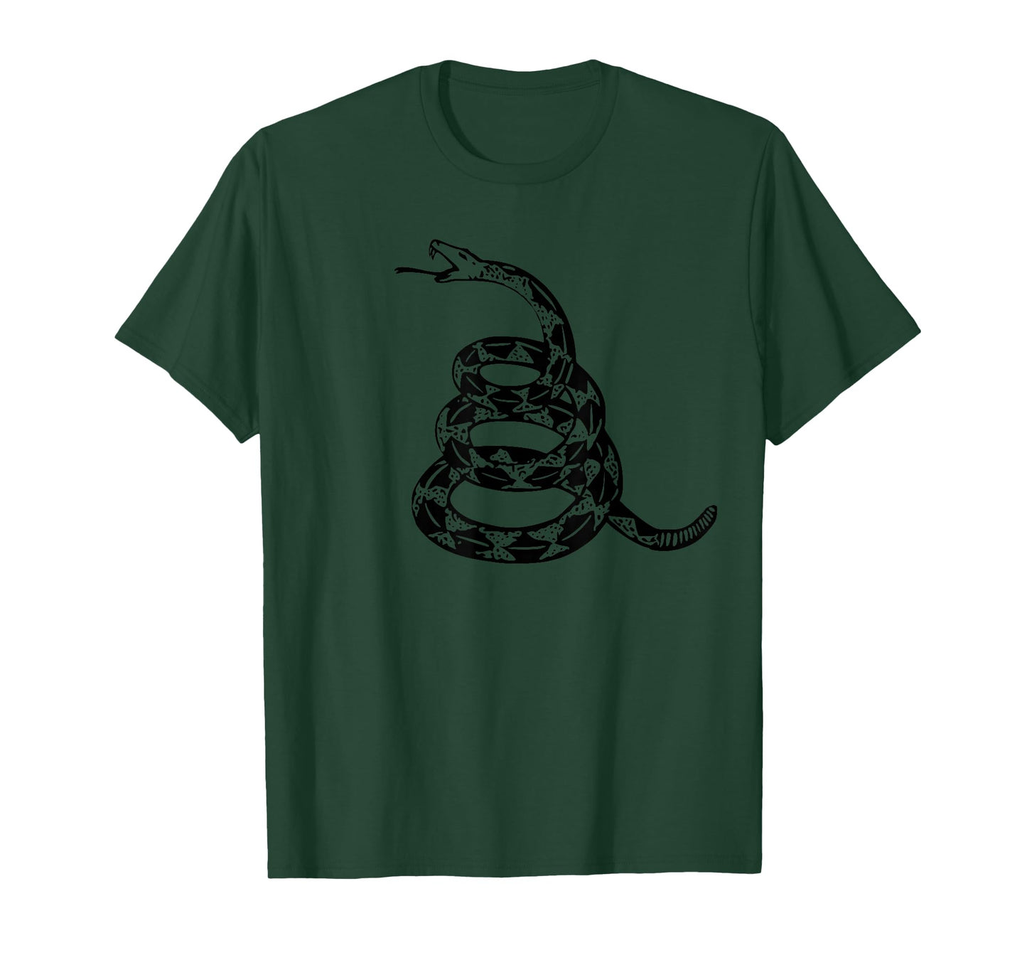 Gadsden Flag Snake ONLY Black Design subtle ghost T-Shirt