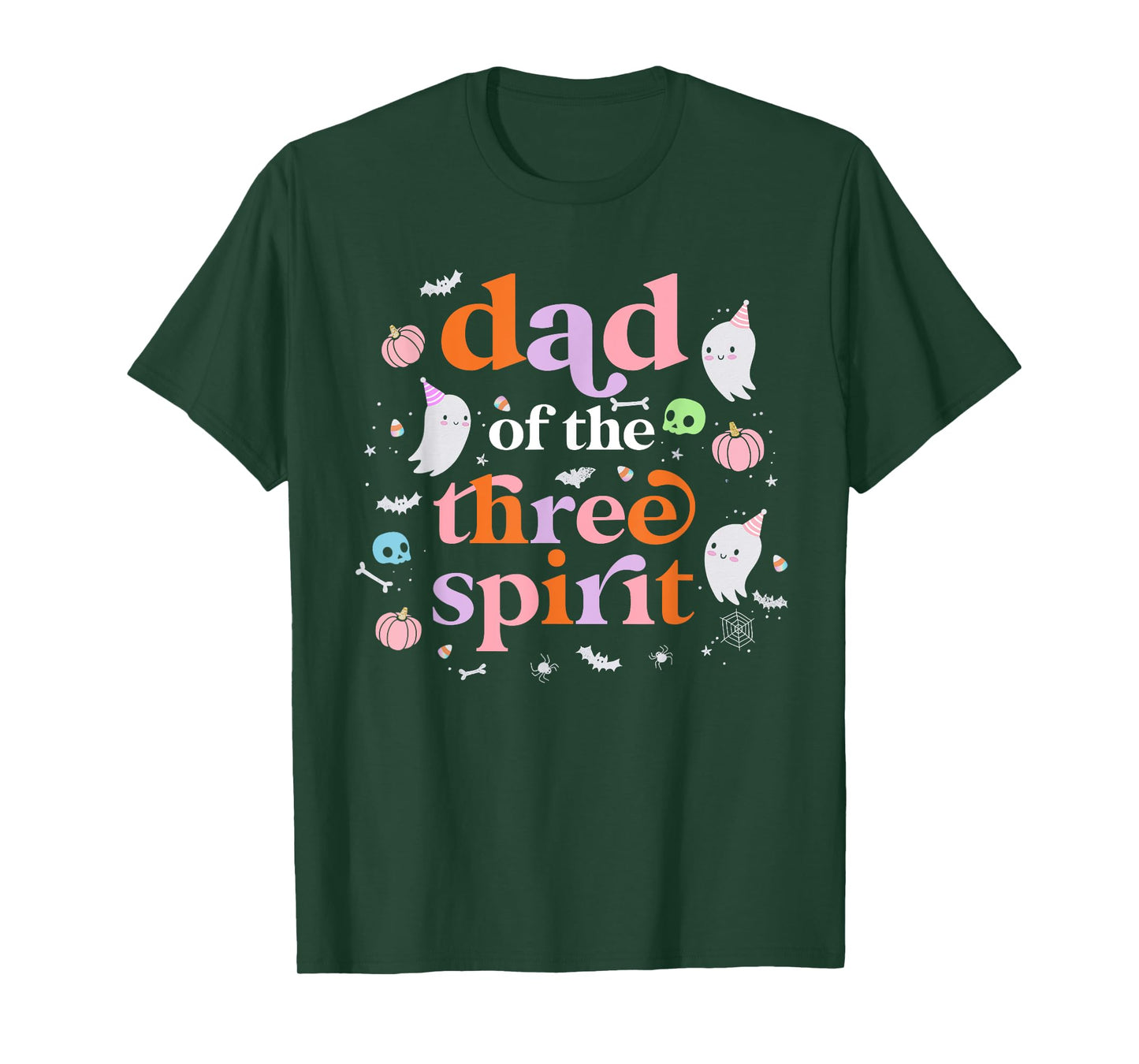 Mens Dad of The Three Spirit Halloween 3rd Bday Boy Ghost T-Shirt