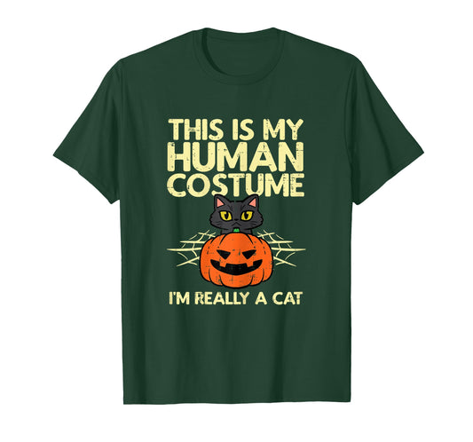Halloween My Human Costume Im A Cat Costume Women Girls Kids T-Shirt