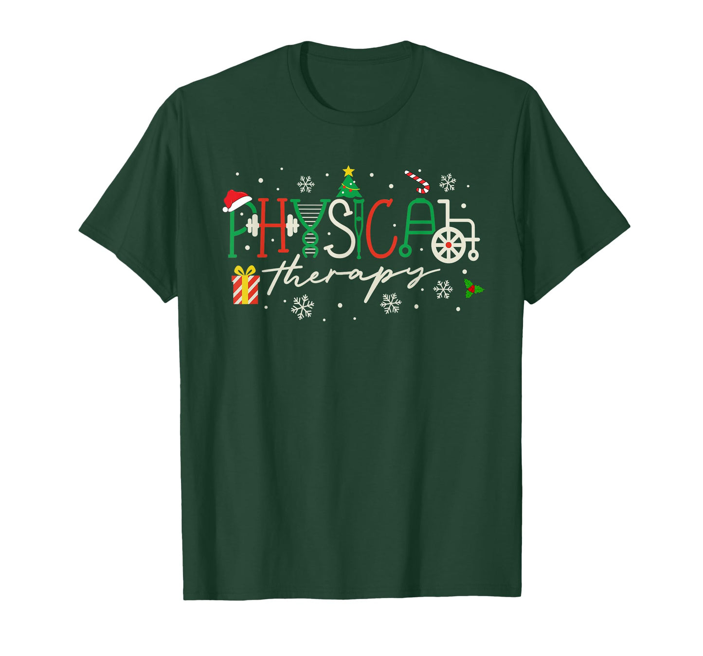 Christmas Physical Therapy Xmas Pediatric PT PTA DPT T-Shirt