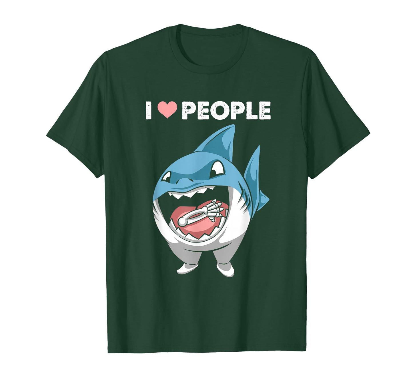 I Love People Sarcasm Shark Fish Maneater Shark Lover Funny T-Shirt