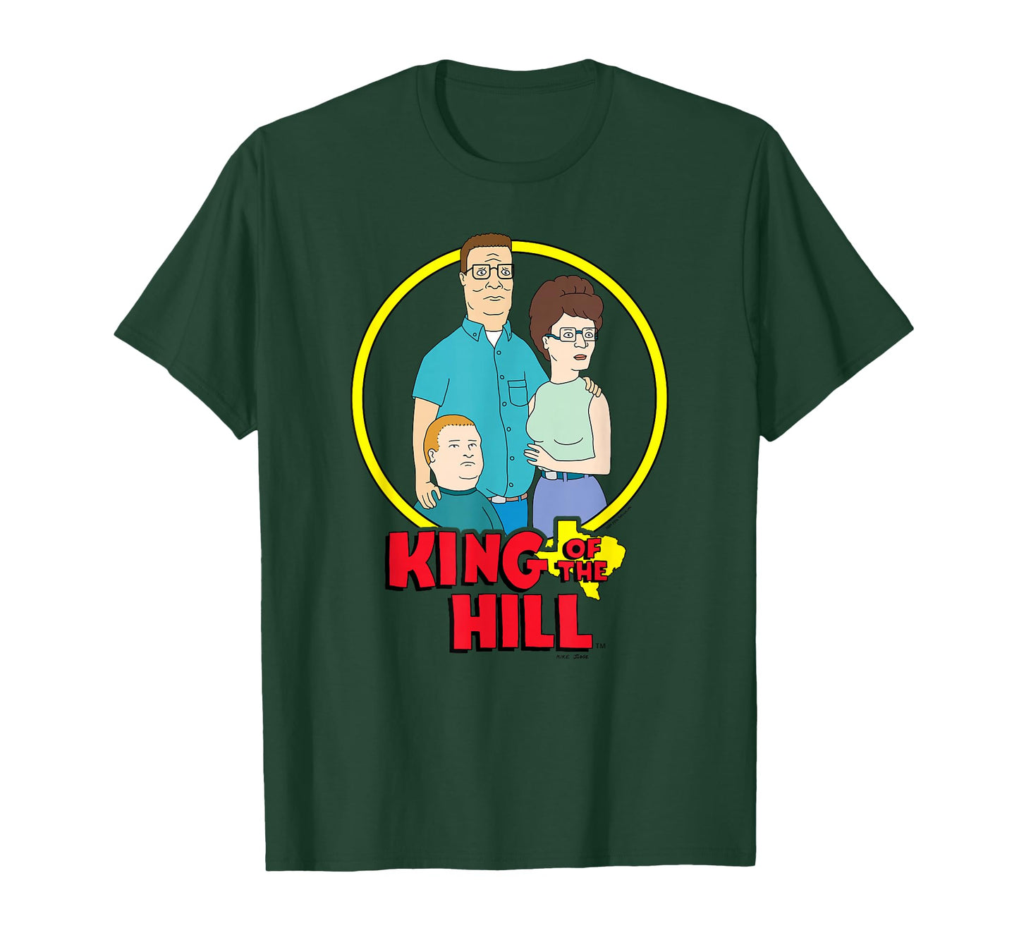 King of The Hill Retro Classic Family Portrait Circle Logo T-Shirt