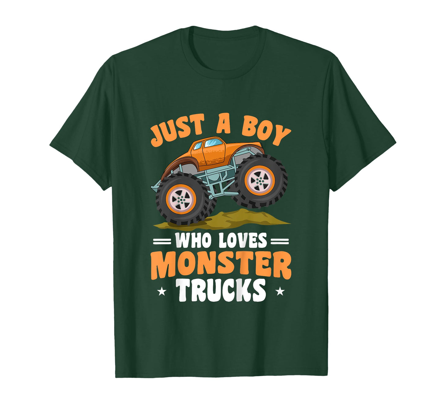 Kids Toddler Just A Boy Who Loves Monster Trucks T-Shirt