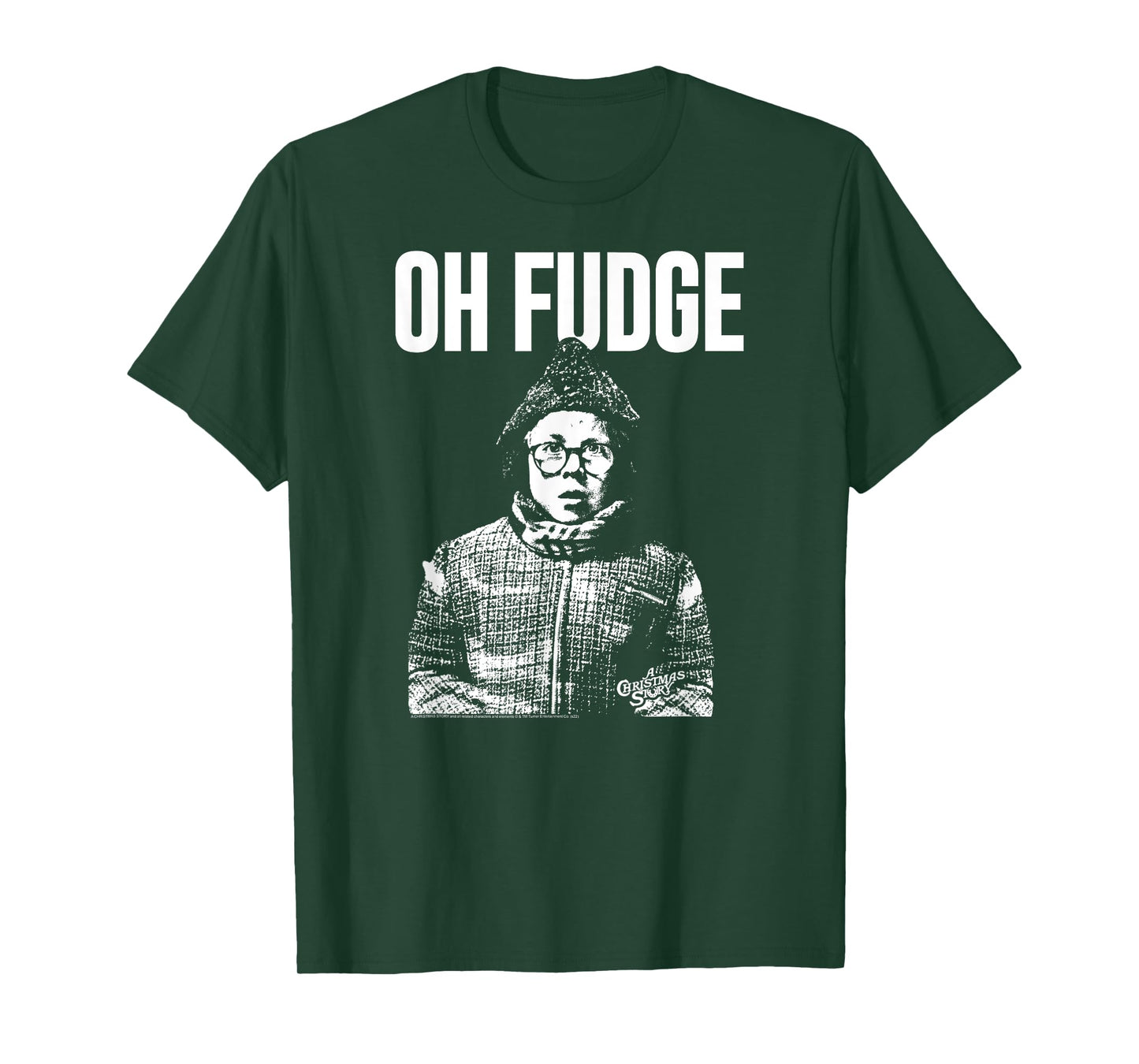 A Christmas Story Oh Fudge Black & White Ralphie Holiday T-Shirt