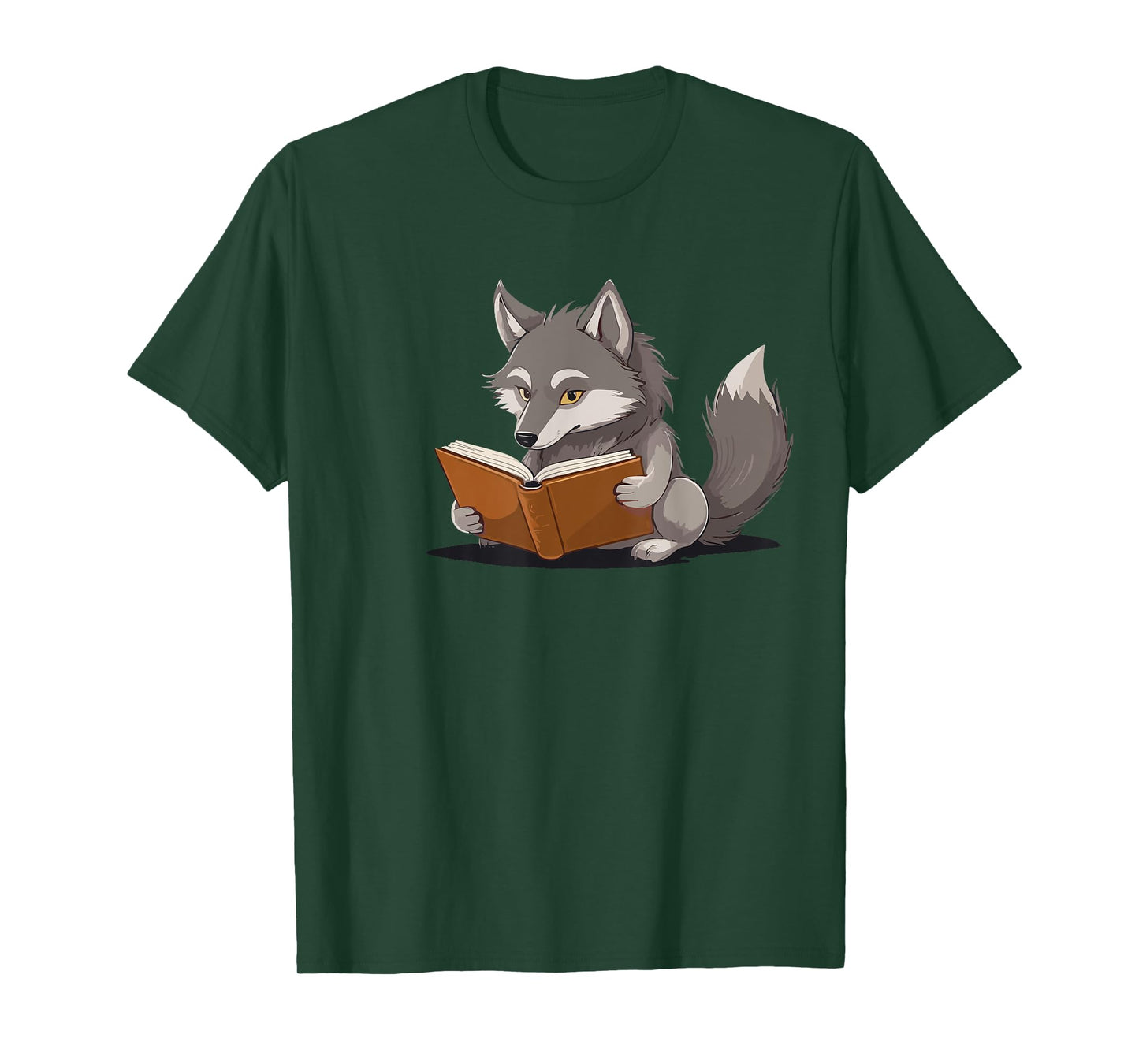 Cute Wolf is reading a Book, Reading Wolf T-Shirt