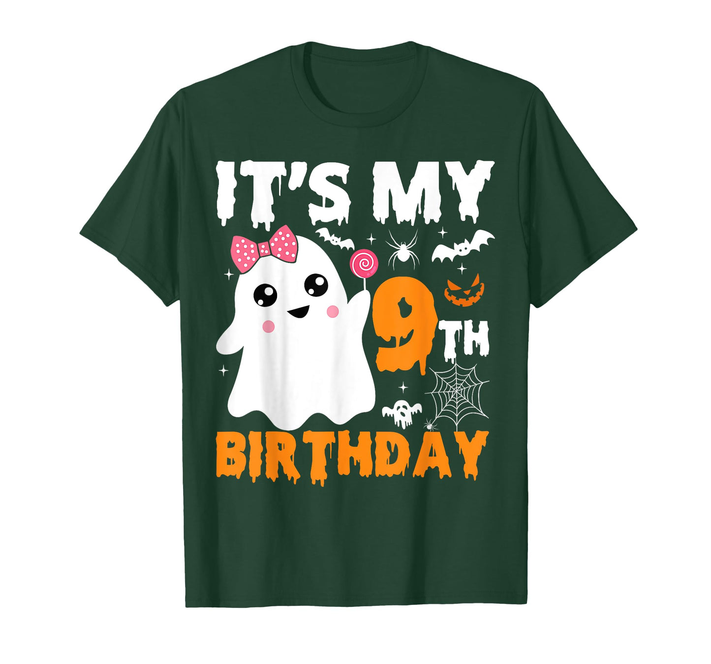 It's My 9th Birthday 9 Years Old Ghost Pumpkin Halloween T-Shirt