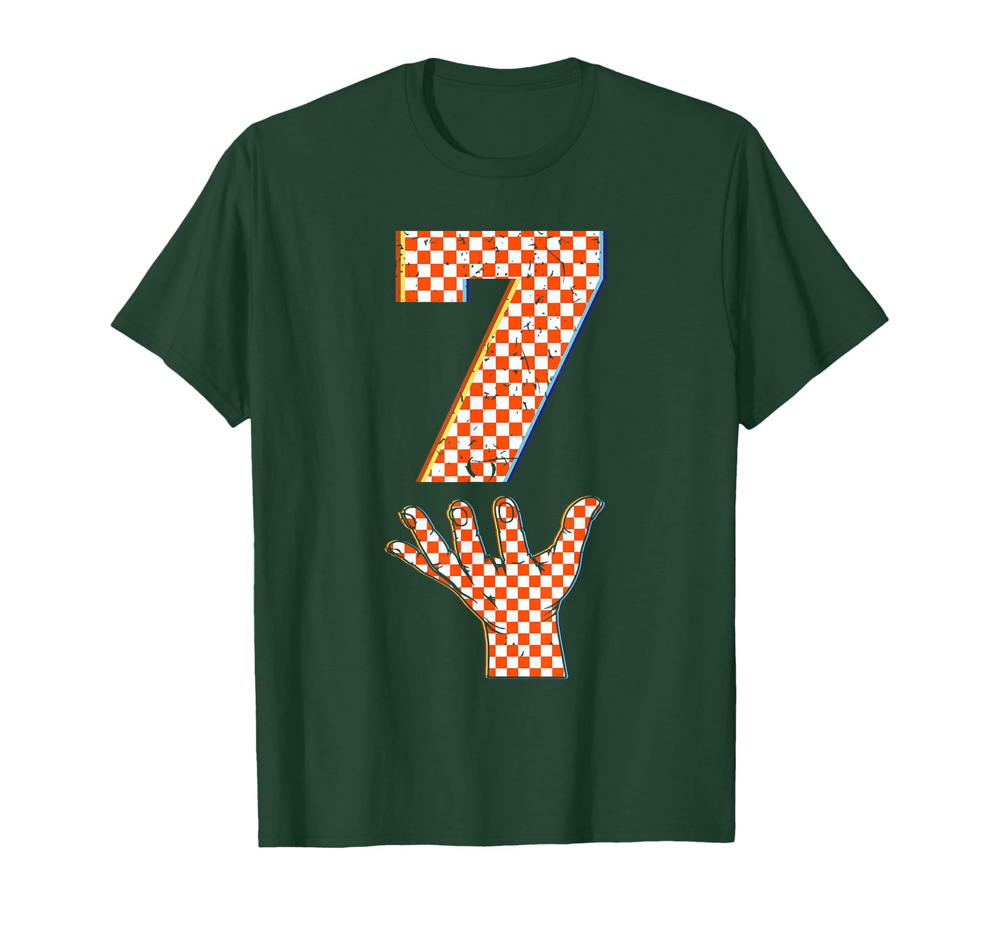 Number 7 Matching 67 Meme Checkered Halloween Costume Kids T-Shirt
