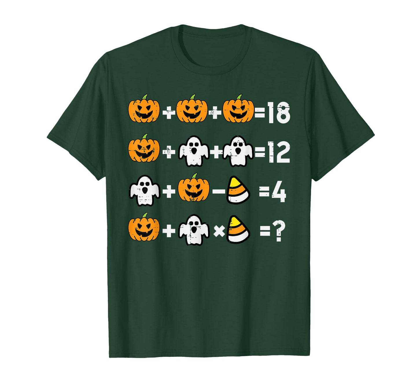 Pumpkin Ghost Equation Math Teacher Halloween Costume T-Shirt