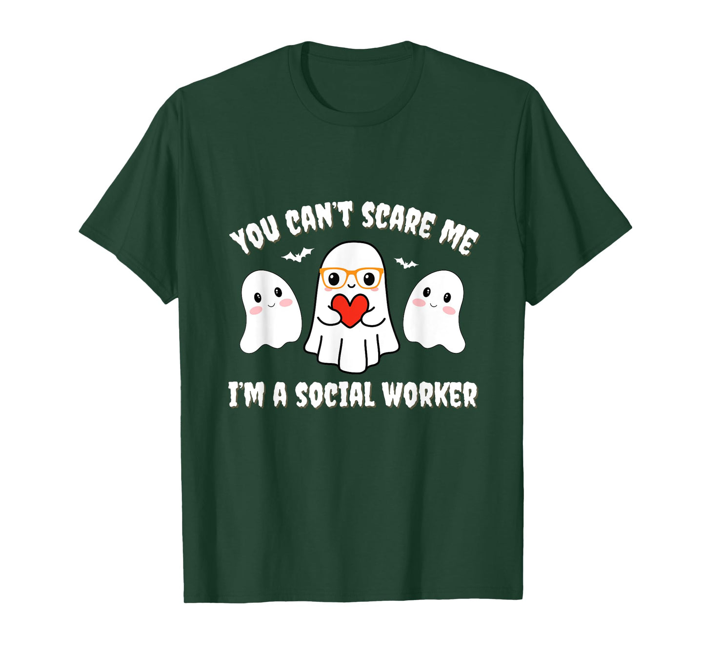 You Can’t Scare Me I’m a Social Worker Halloween Ghost Funny T-Shirt