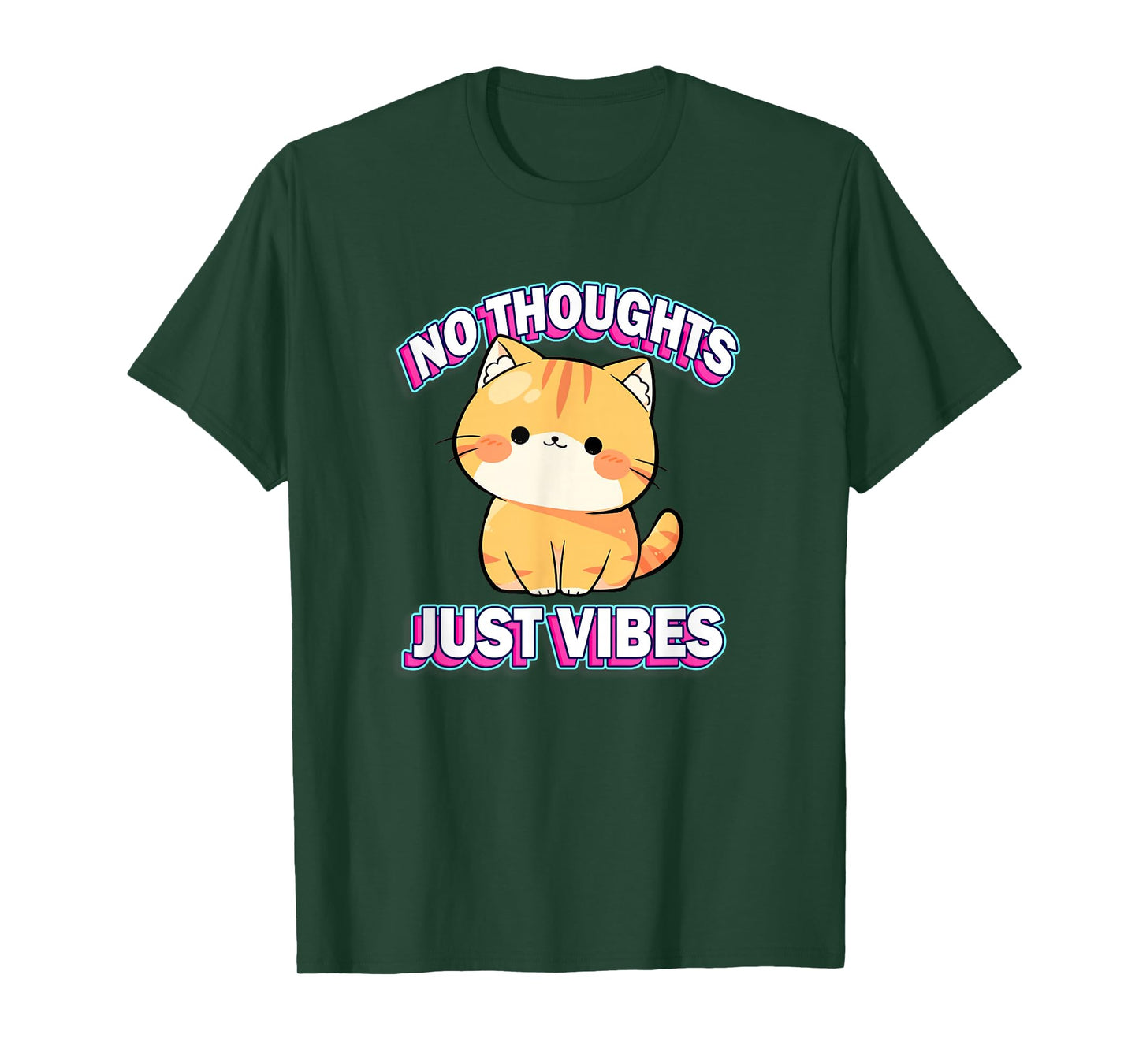 Womens Girls Kids Chibi Kawaii Energy Orange Tabby Cat Lover T-Shirt