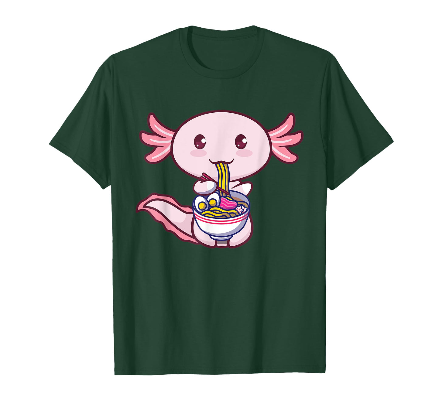 Ramen Axolotl Fish Eating Ramen Cute Kawaii Amine Japanese T-Shirt