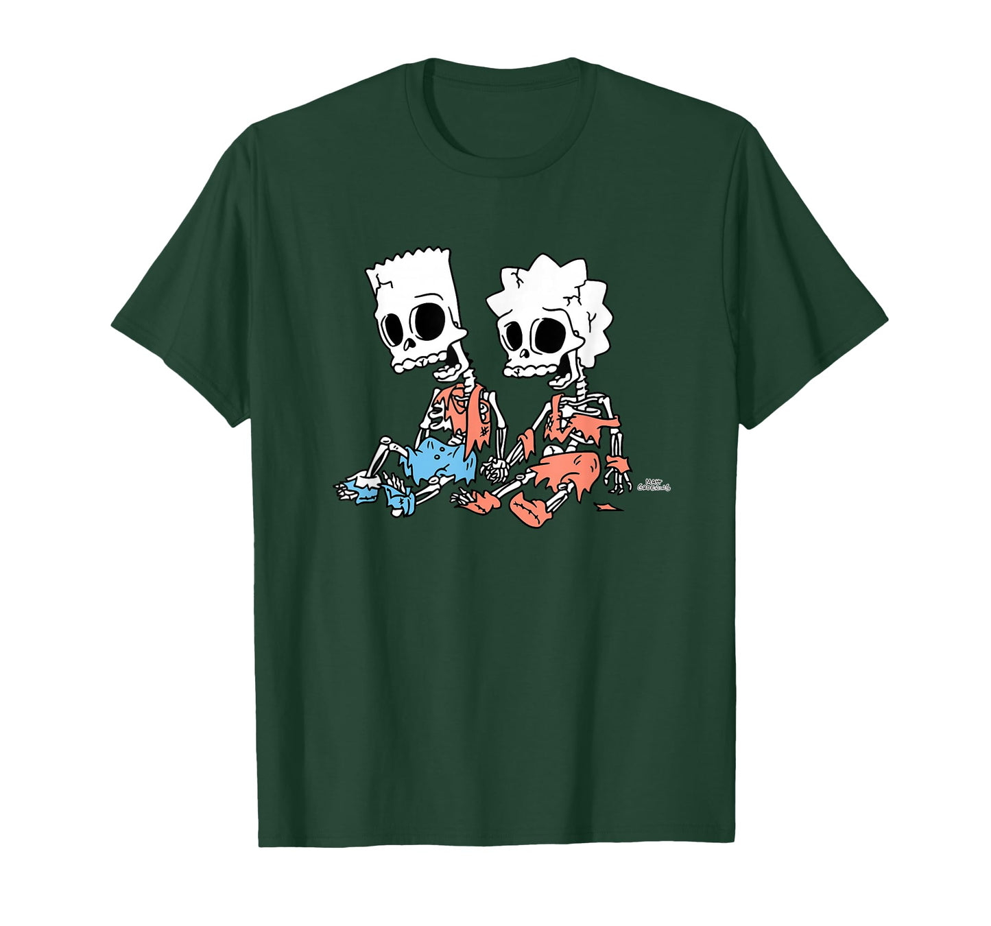 The Simpsons Bart and Lisa Skeletons Treehouse of Horror T-Shirt