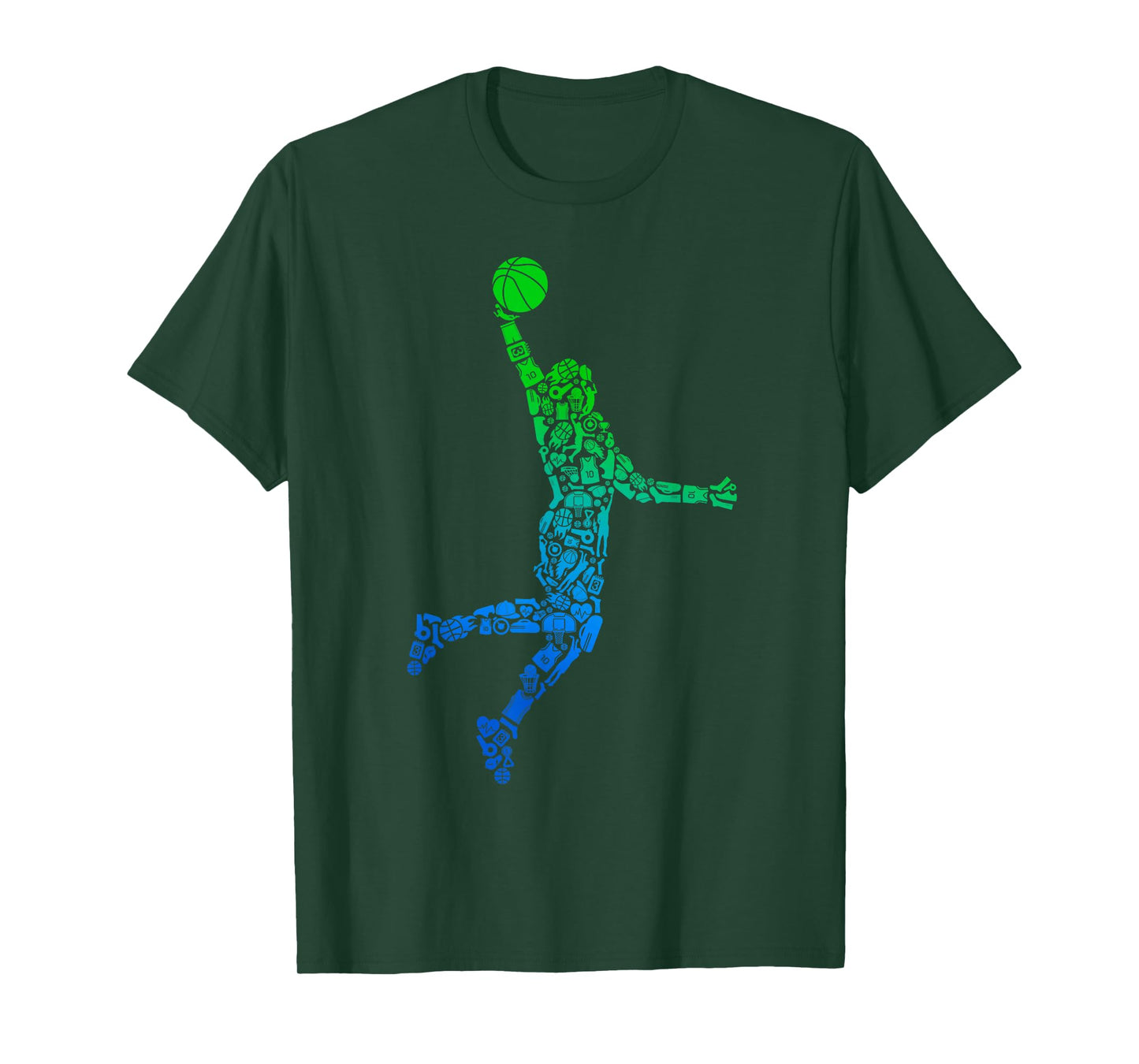 Basketball Player Dunking Symbols Boys Kids Men Basketball T-Shirt