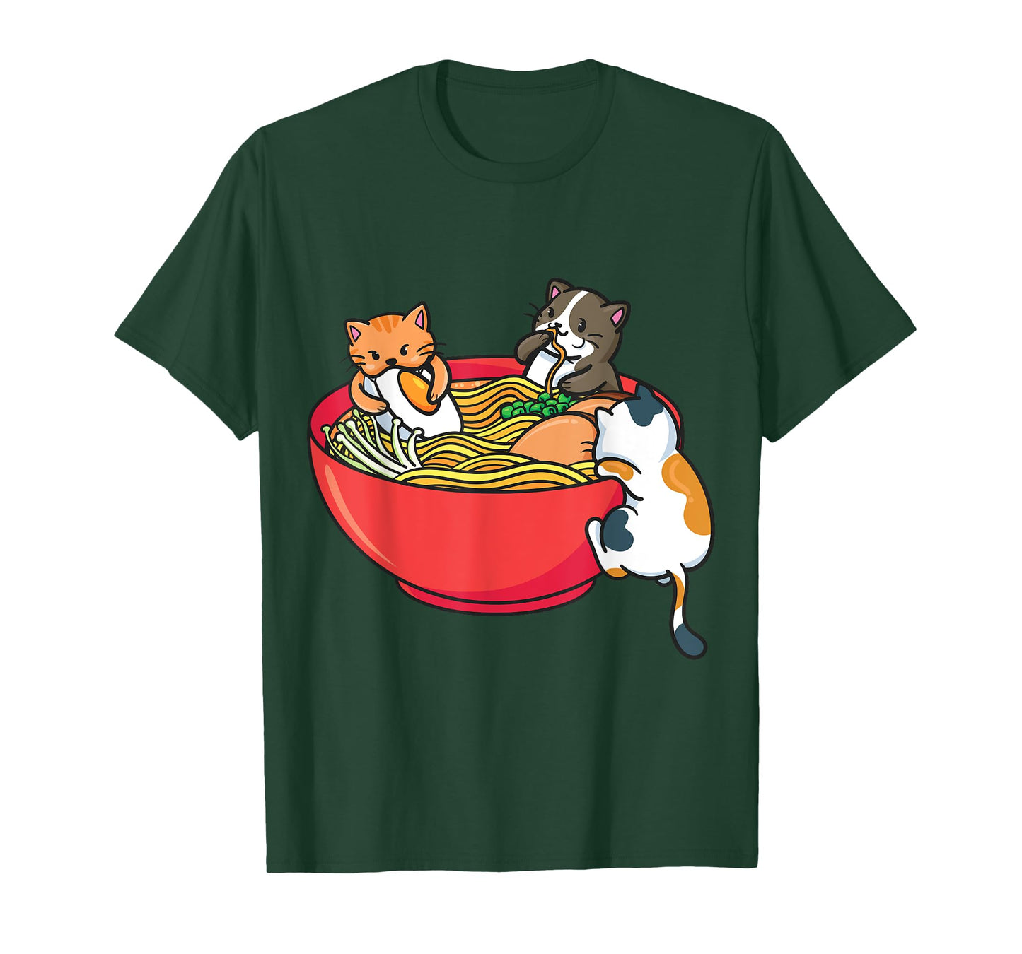 Japanese ramen noodles anime funny Japan cat T-Shirt