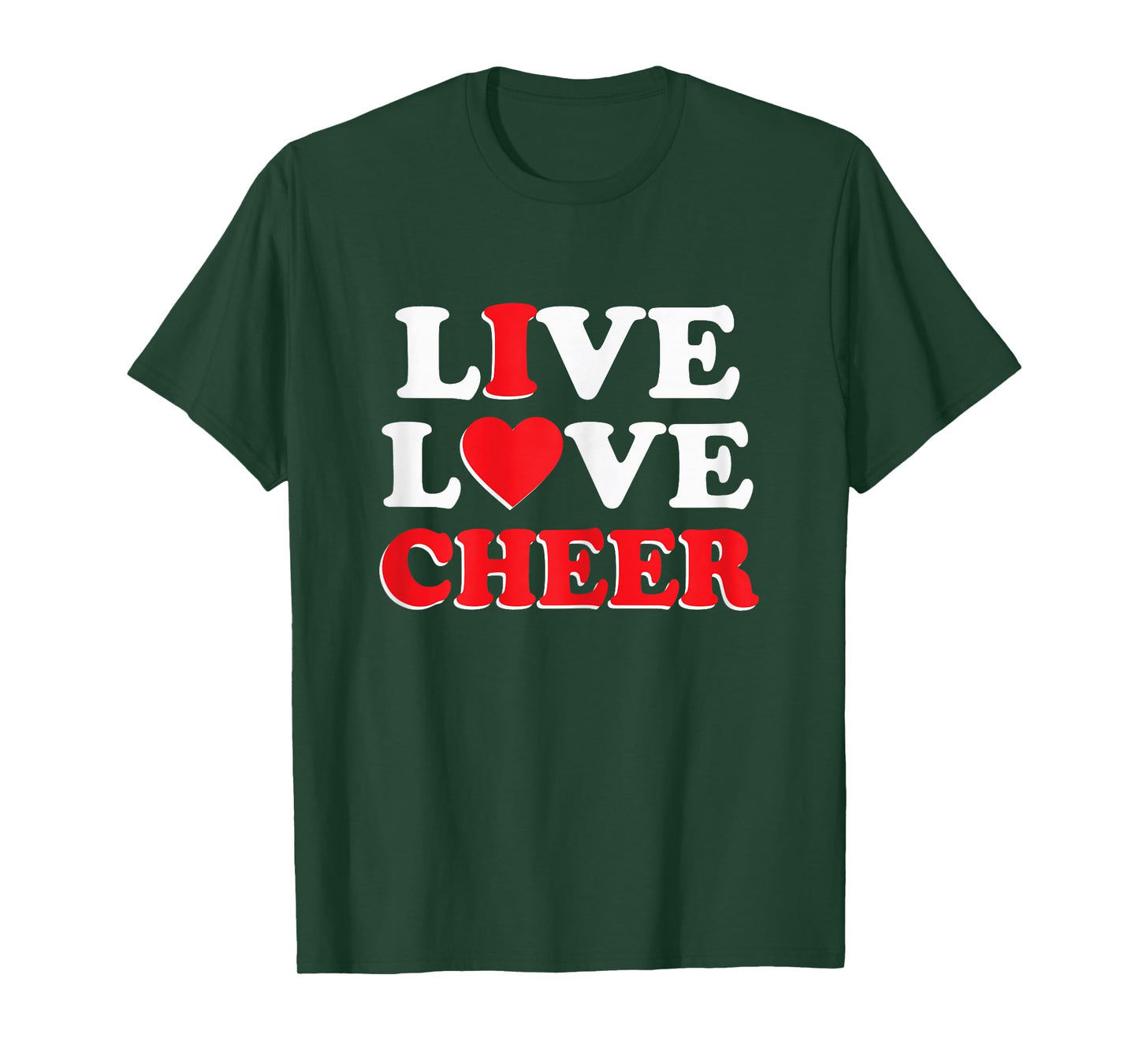 Live Love Cheer Girls Women Cheerleading Cheerleader Cheer T-Shirt