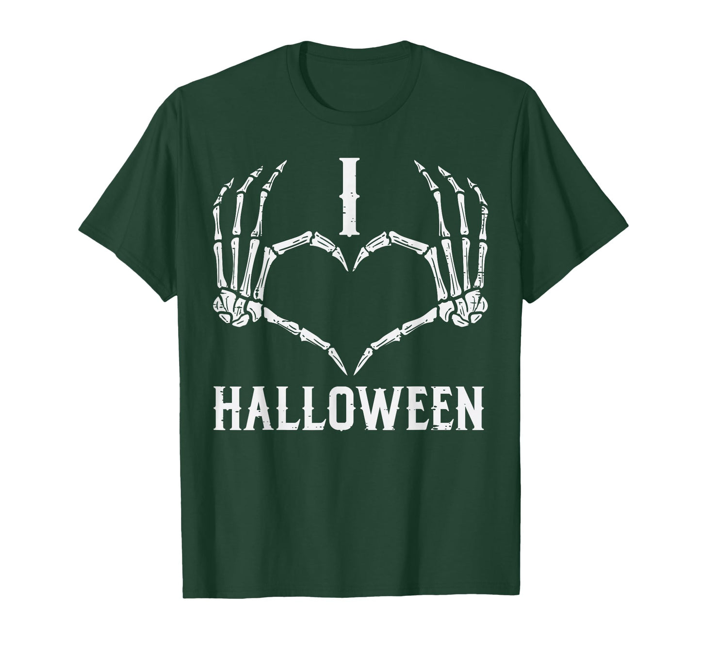I Love Halloween Skeleton Hands Heart Cute Women Girls Kids T-Shirt