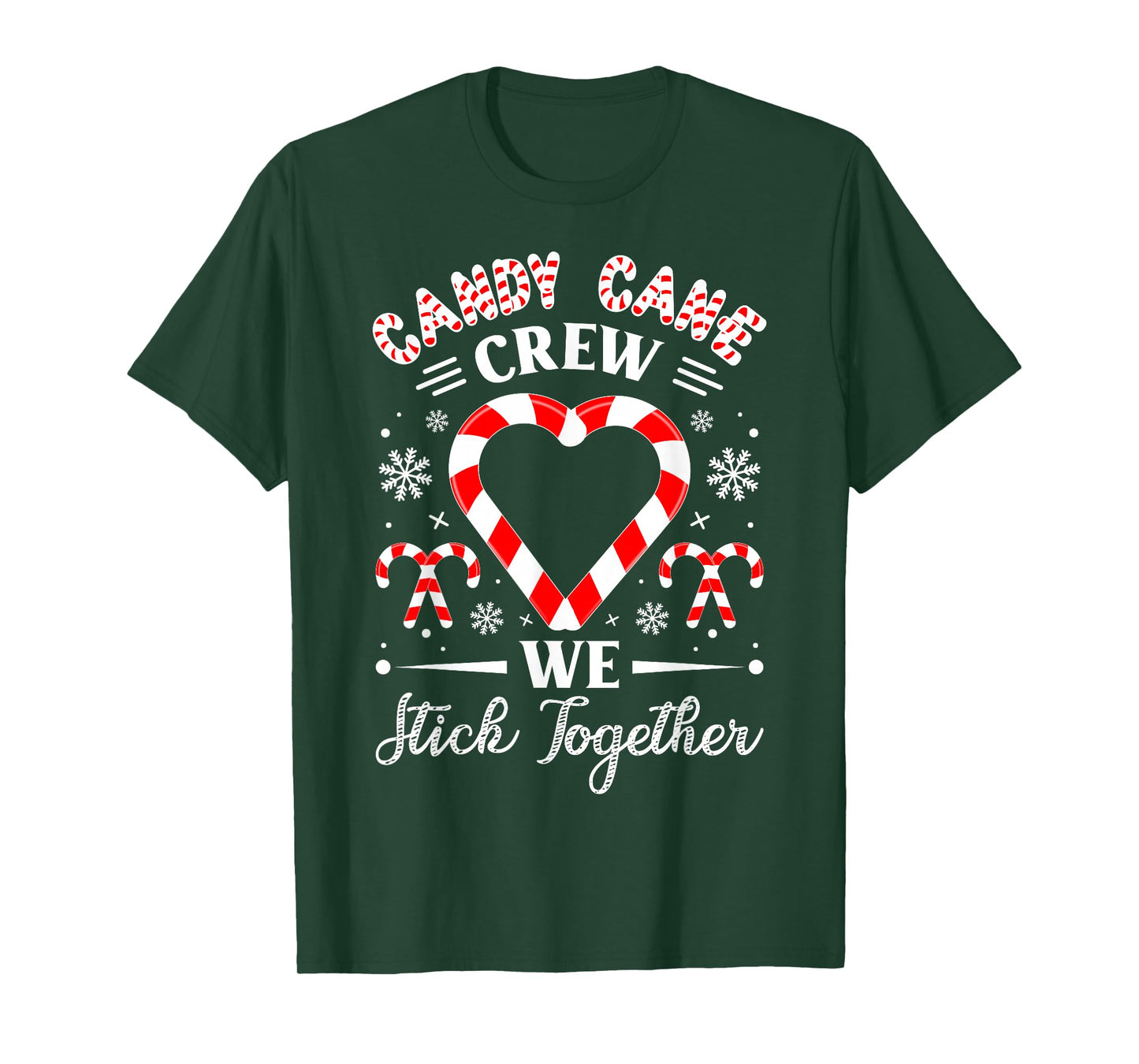 Candy Cane Crew Funny Christmas Holiday Party Men Women T-Shirt