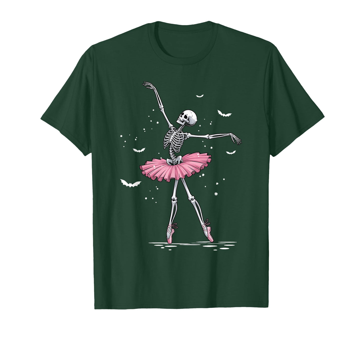 Ballerina Ballet Dance Halloween Dancing Skeleton Women Girl T-Shirt