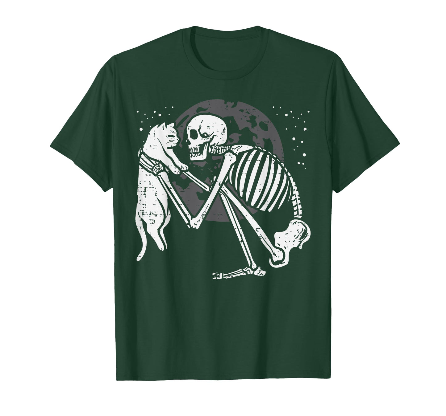 Skeleton Cat Skull Kitty Cute Goth Halloween Men Women Kids T-Shirt