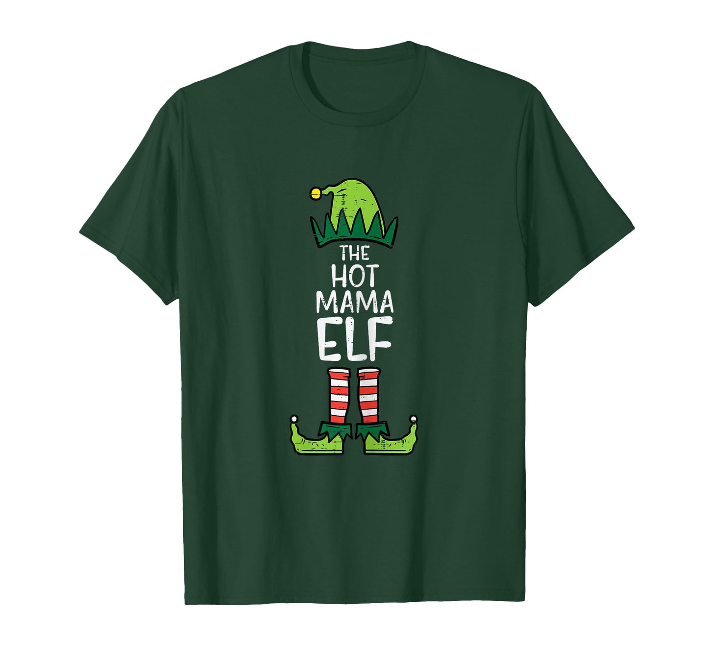 Hot Mama Elf Xmas Christmas For Family Mom Women Funny T-Shirt