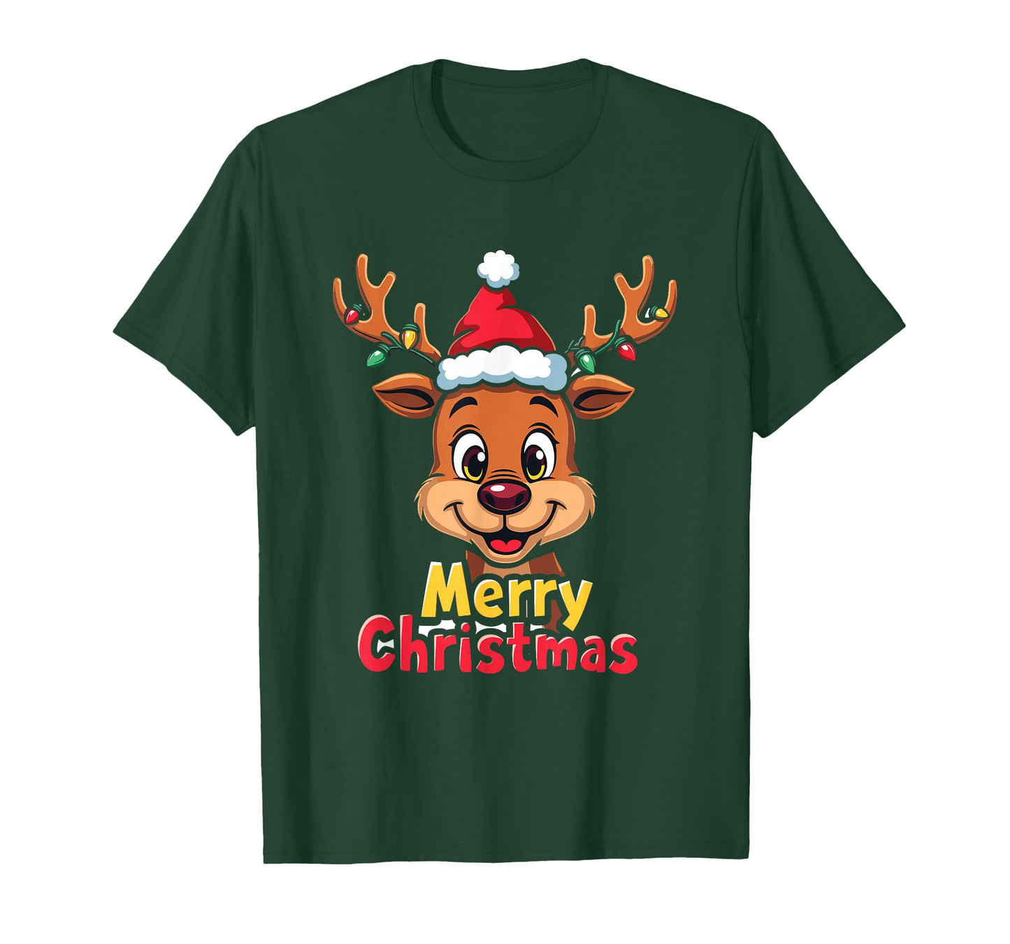 Merry Christmas Reindeer Xmas Festive Joy Family Time T-Shirt