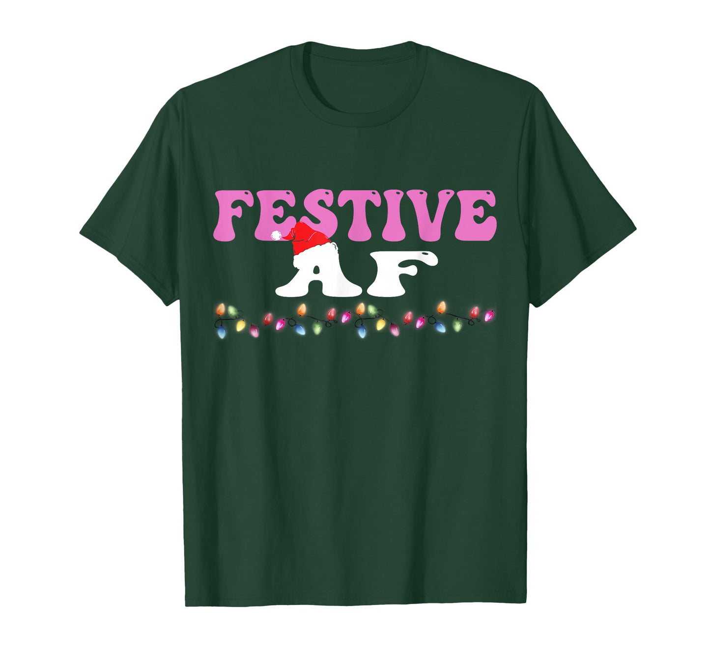 Festive As f#ck AF Christmas Light Xmas Adults Women Men Fun T-Shirt