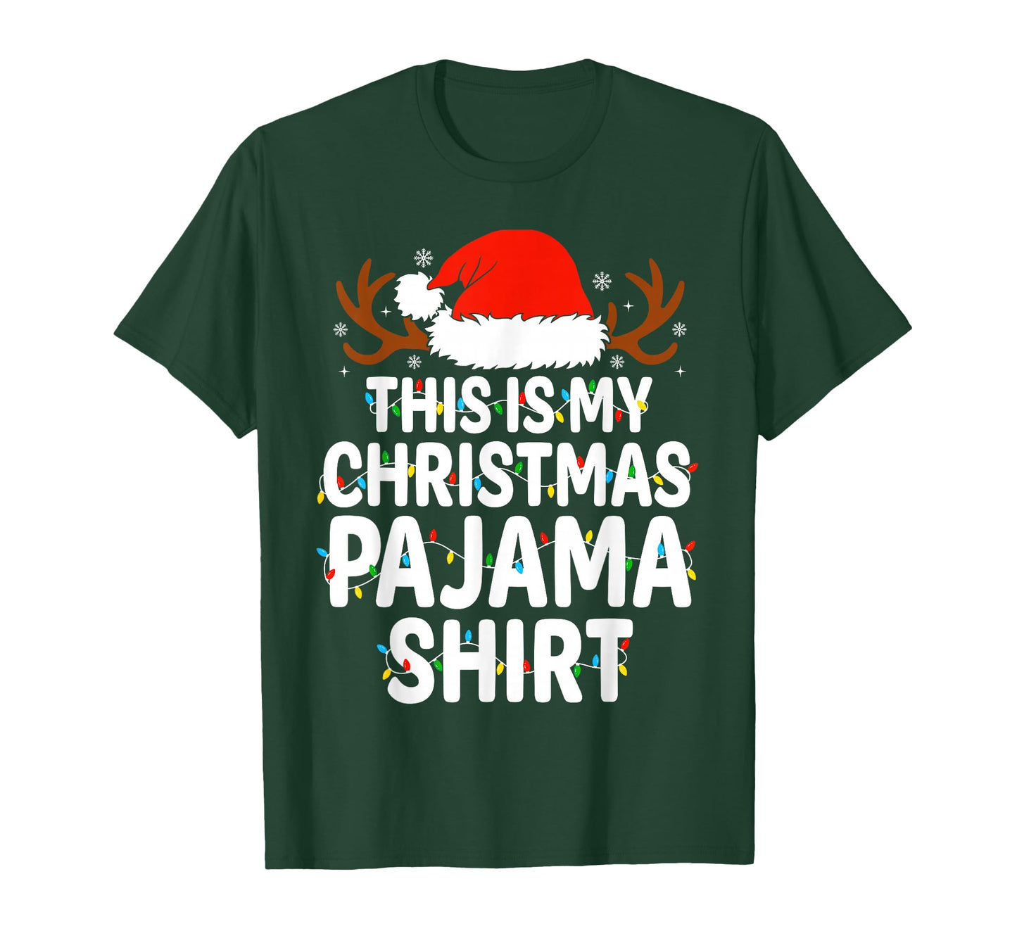 This is My Christmas Pajama Shirt Xmas Lights Men Women T-Shirt