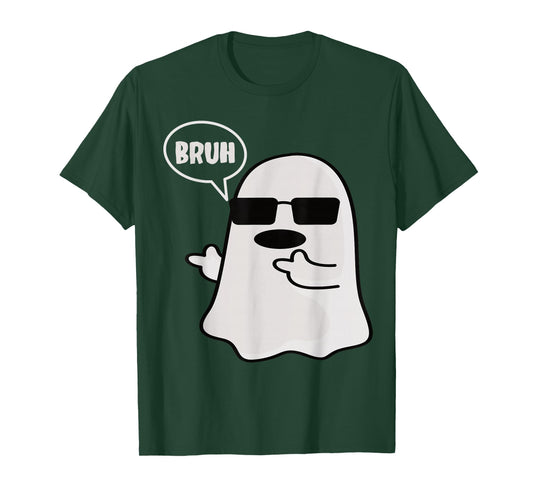 Funny Halloween Bruh Ghost Men Boys T-Shirt