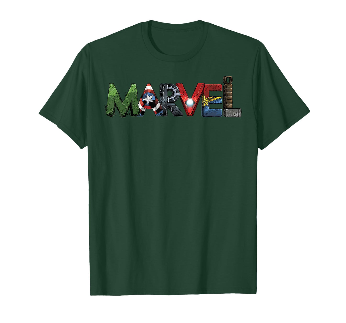 Marvel Avengers Character Text Portrait T-Shirt Small
