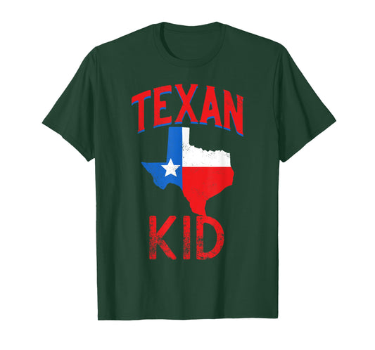 Texan Kid Flag Texas Proud Vintage T-Shirt