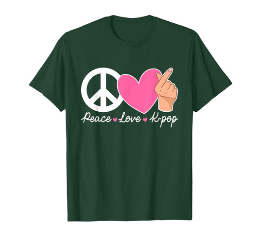 Peace Love K-pop Cute Kpop Music Anime Lover T-Shirt