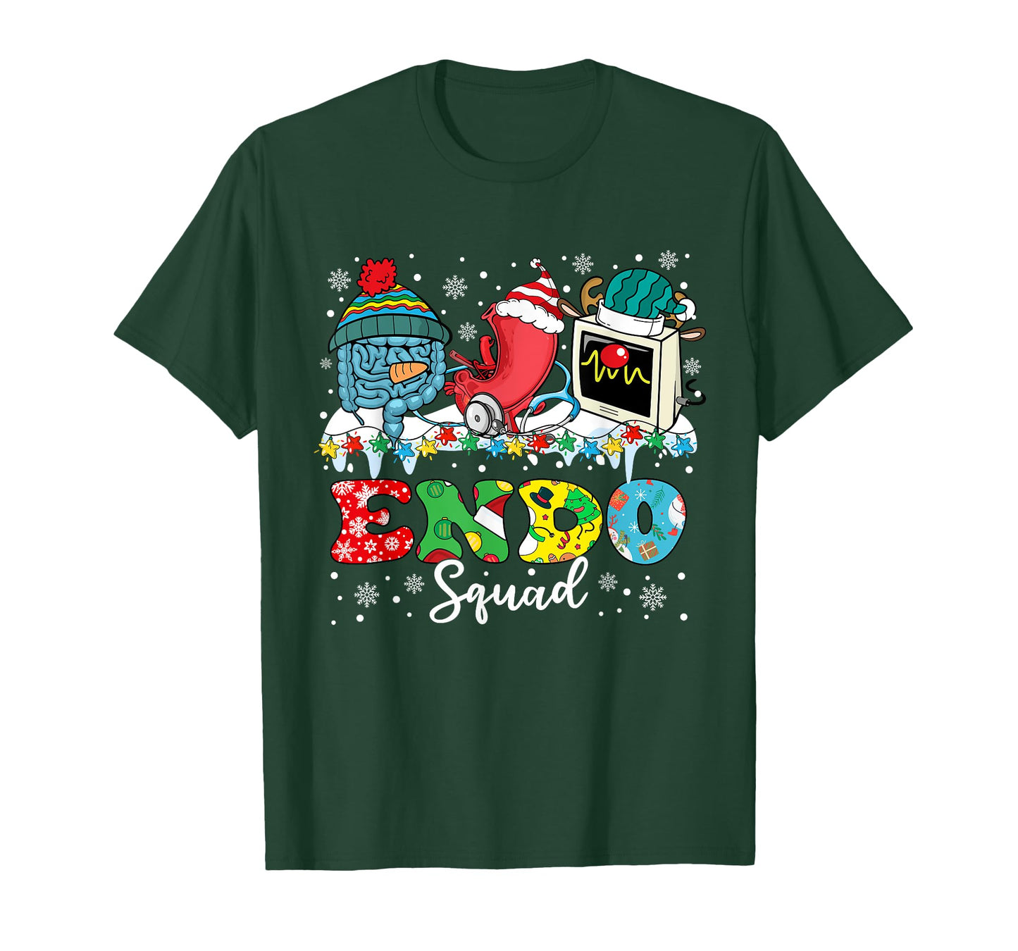 Endoscopy Squad Stomach Santa Hat Endoscopy Tech Christmas T-Shirt