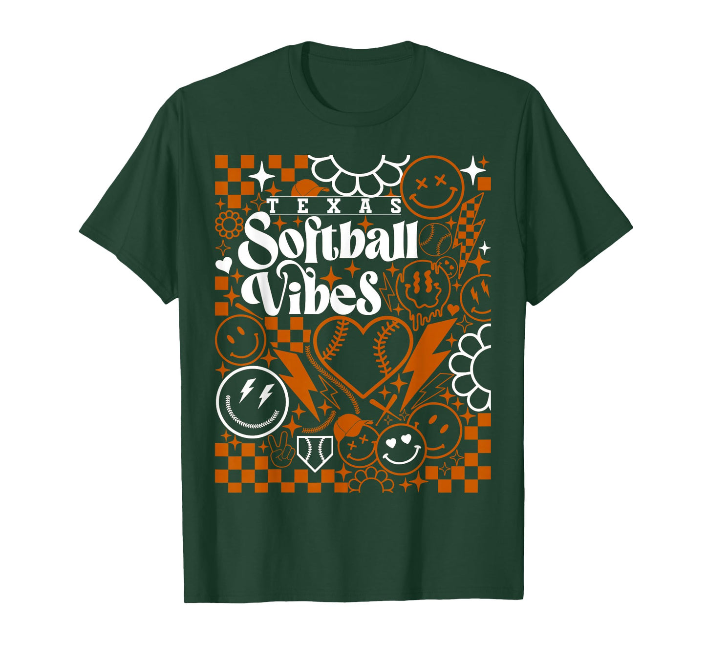 Texas Softball Vintage Mens Kids Team Retro Softball Fan T-Shirt