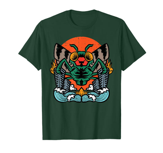 Giant Moth Monster Sunset Vintage Japanese Men Women Kids T-Shirt