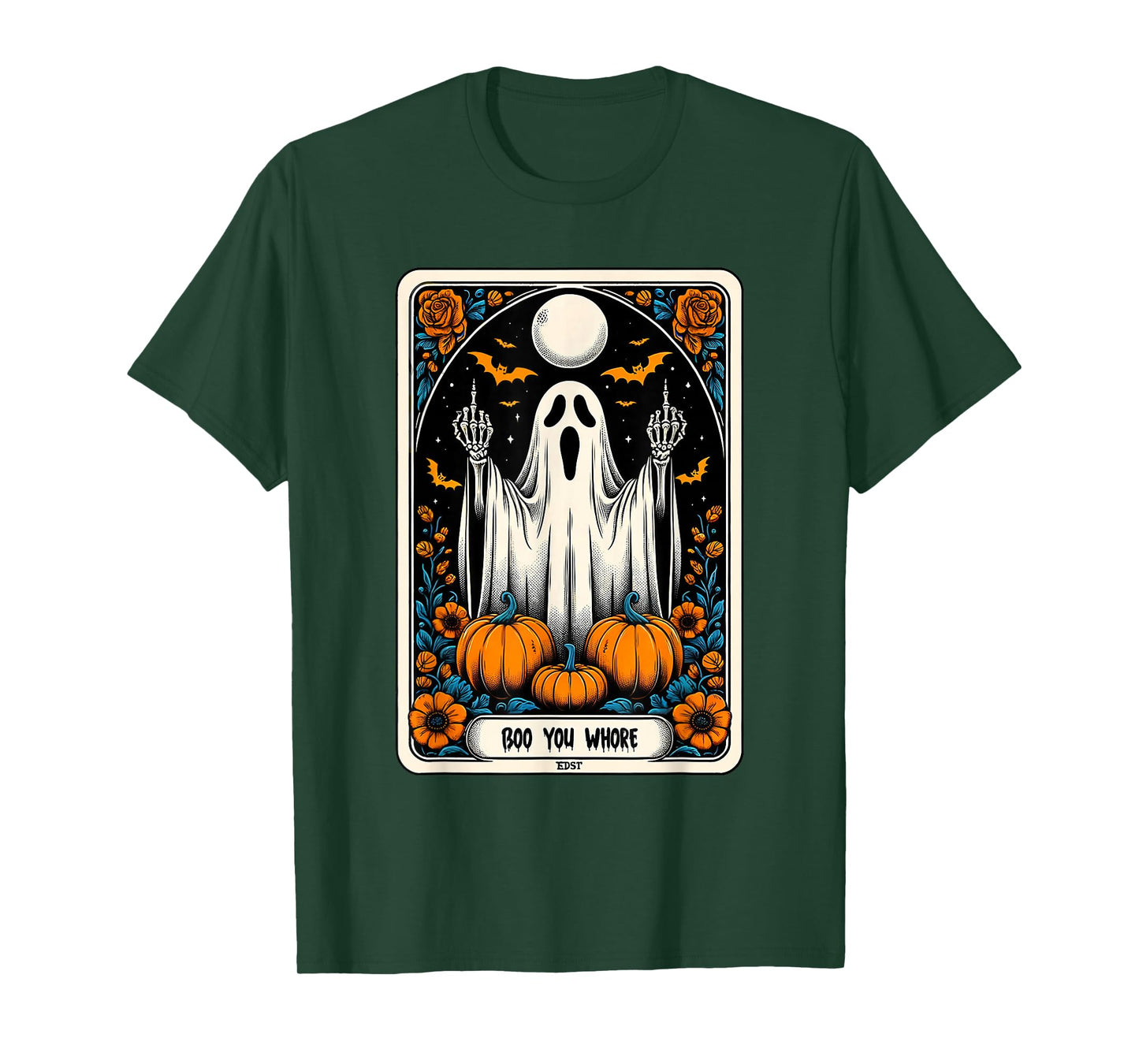 Tarot Card Boo You Whore Funny Ghost Spooky Season Halloween T-Shirt
