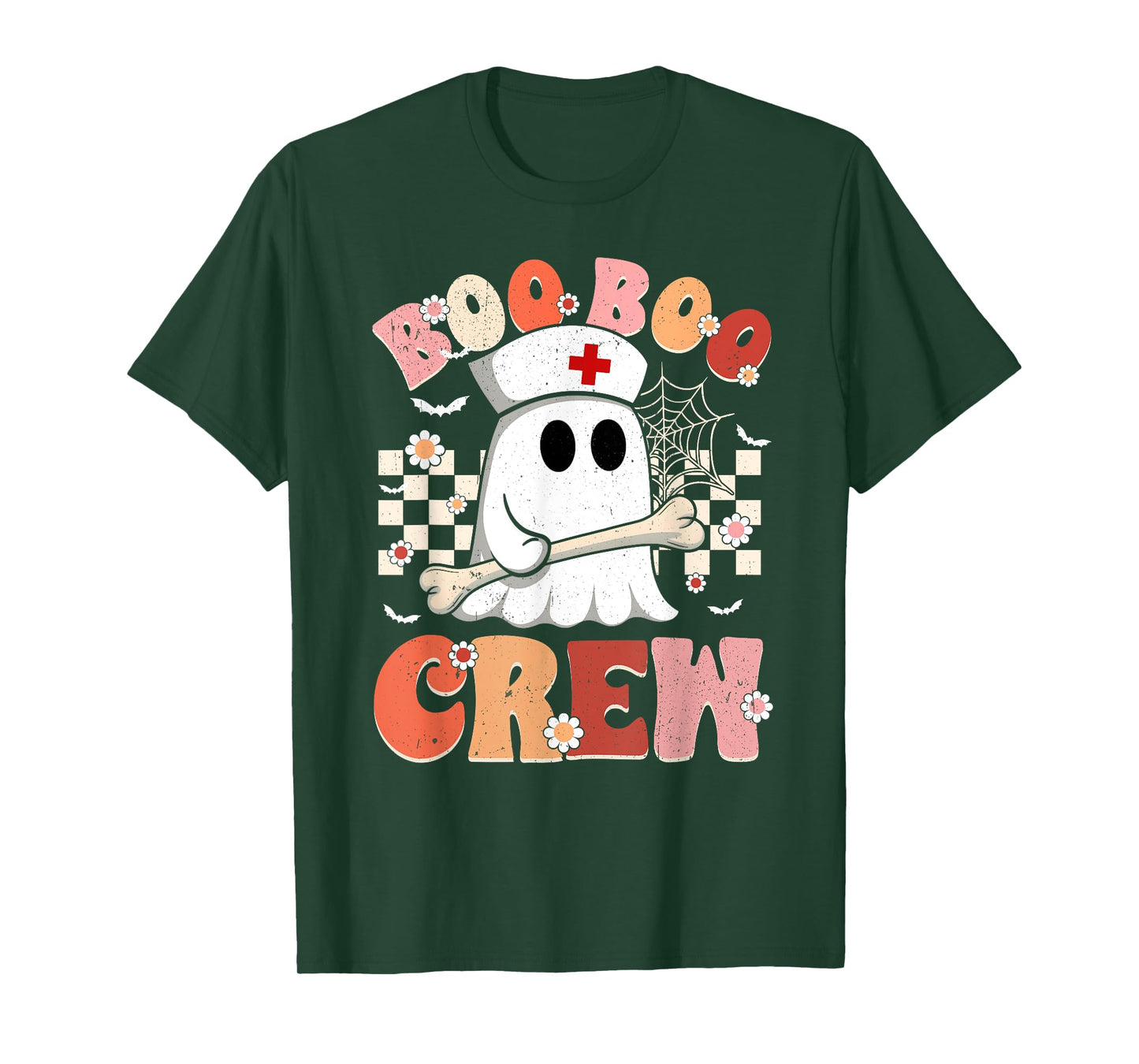 Halloween Boo Boo Crew Nurse Ghost Paramedic EMT EMS Groovy T-Shirt